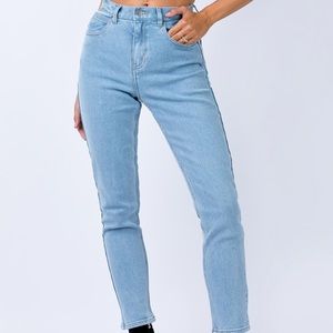 AFENDS BLONDIES STONE BLUE HIGH WAIST SLIM JEANS